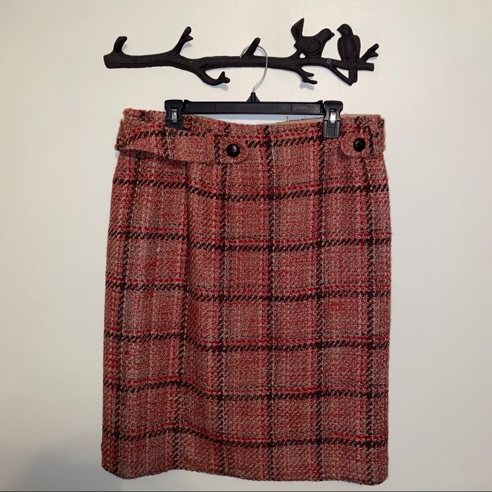 Talbots Red Skirt with Checkered Pattern